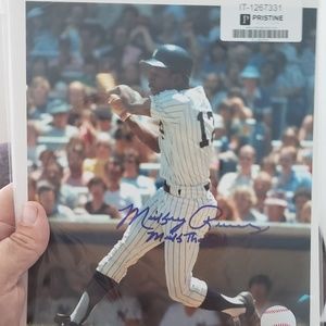 Signed Mickey Rivers, "mick the quick photo"